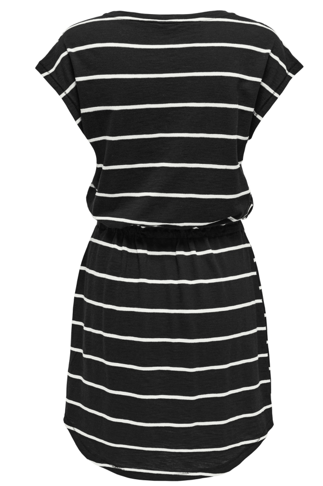 ONLSUMMER S/S O-NECK DRESS JRS 15348019 BLACK/CLOUD DANCER